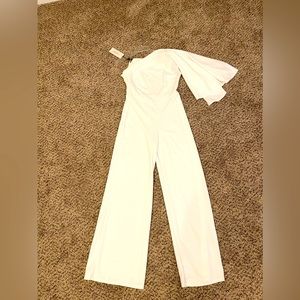 White one shoulder jumpsuit